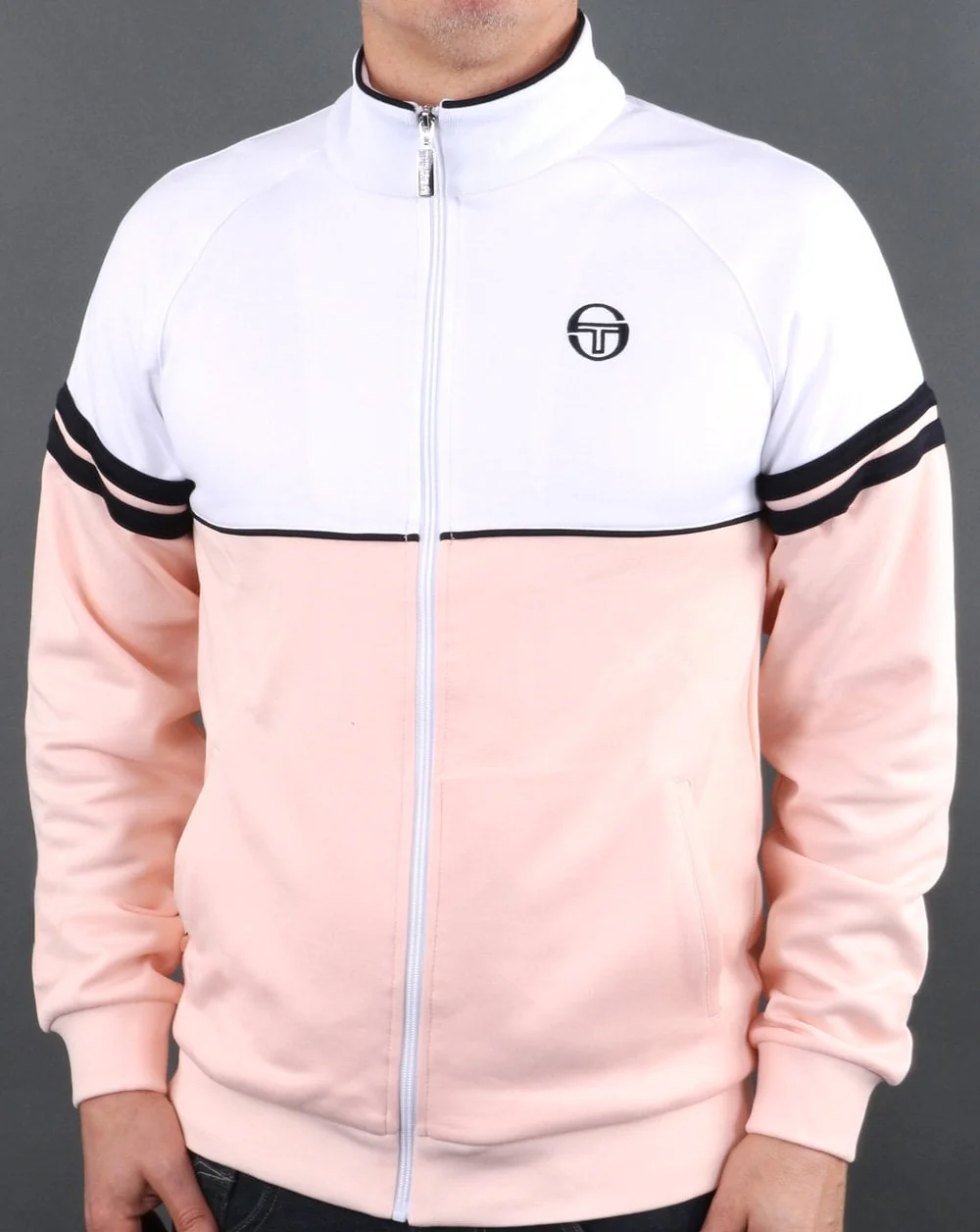 Sergio Tacchini Orion Track Top Soft Peach/White