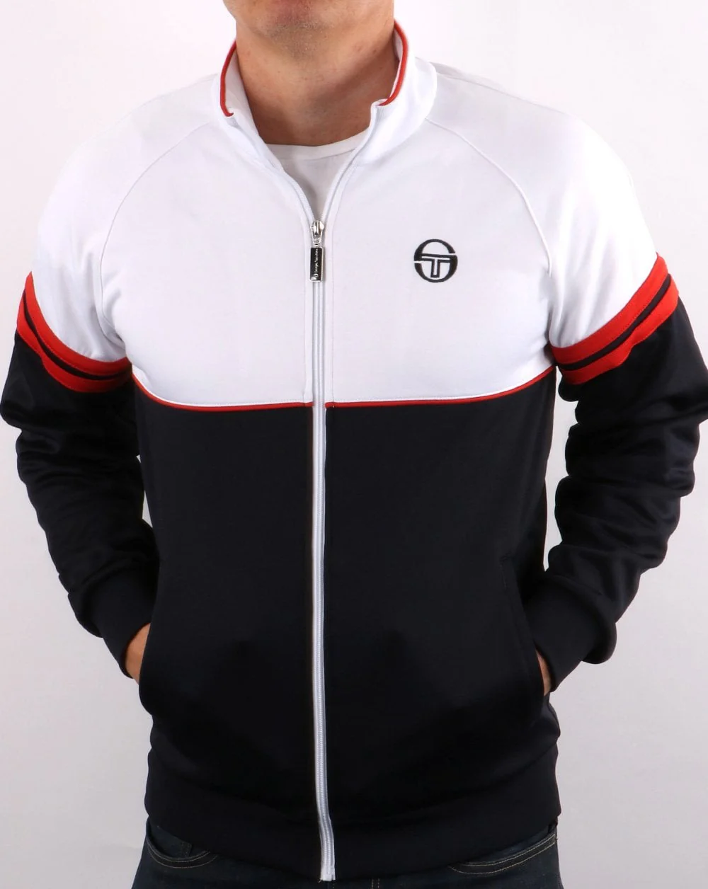 Sergio Tacchini Orion Track Top White/Navy/Red - Image 4