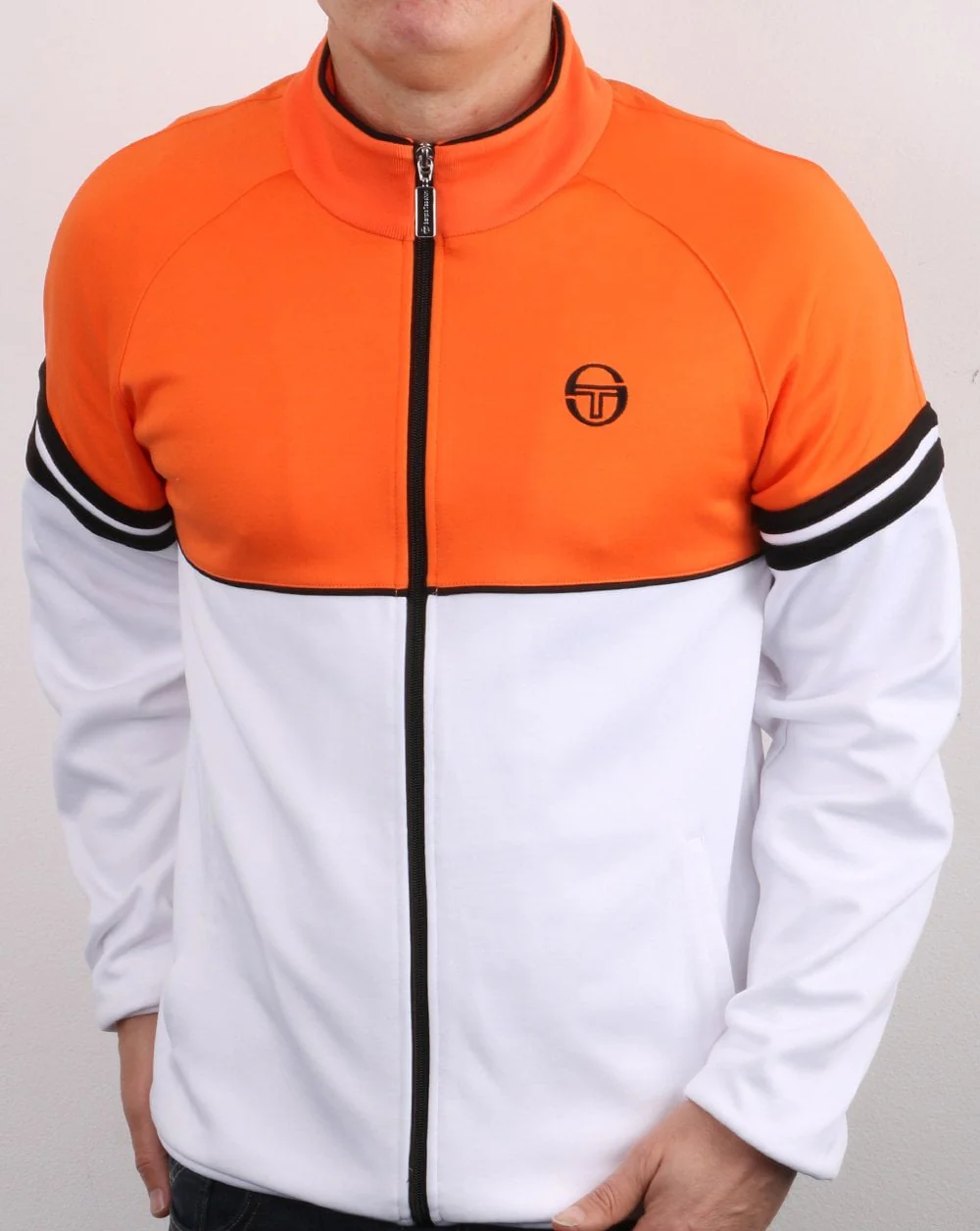 Sergio Tacchini Orion Track Top White/Orange - Image 2