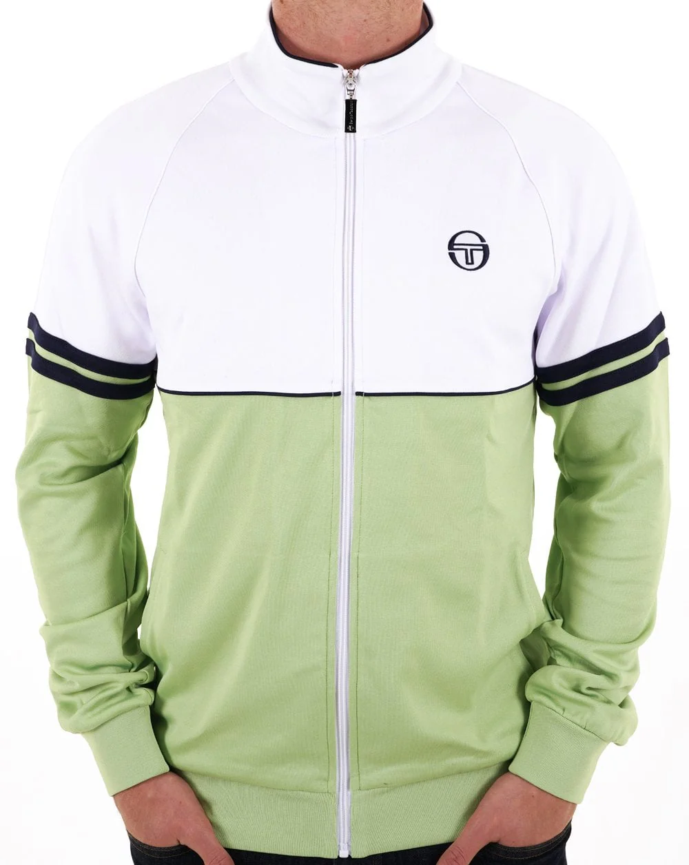 Sergio Tacchini Orion Track Top White/Pastel Green
