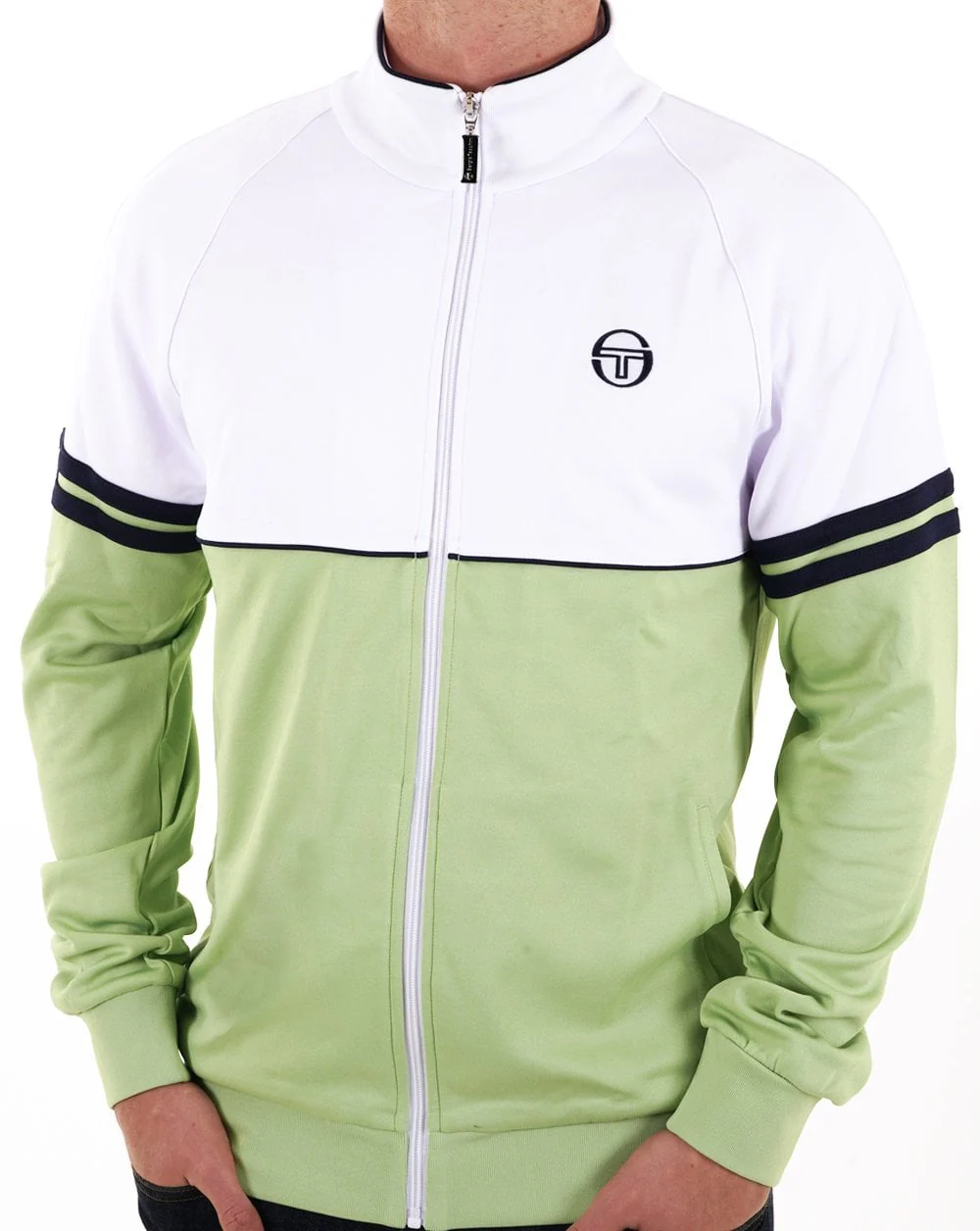 Sergio Tacchini Orion Track Top White/Pastel Green - Image 2