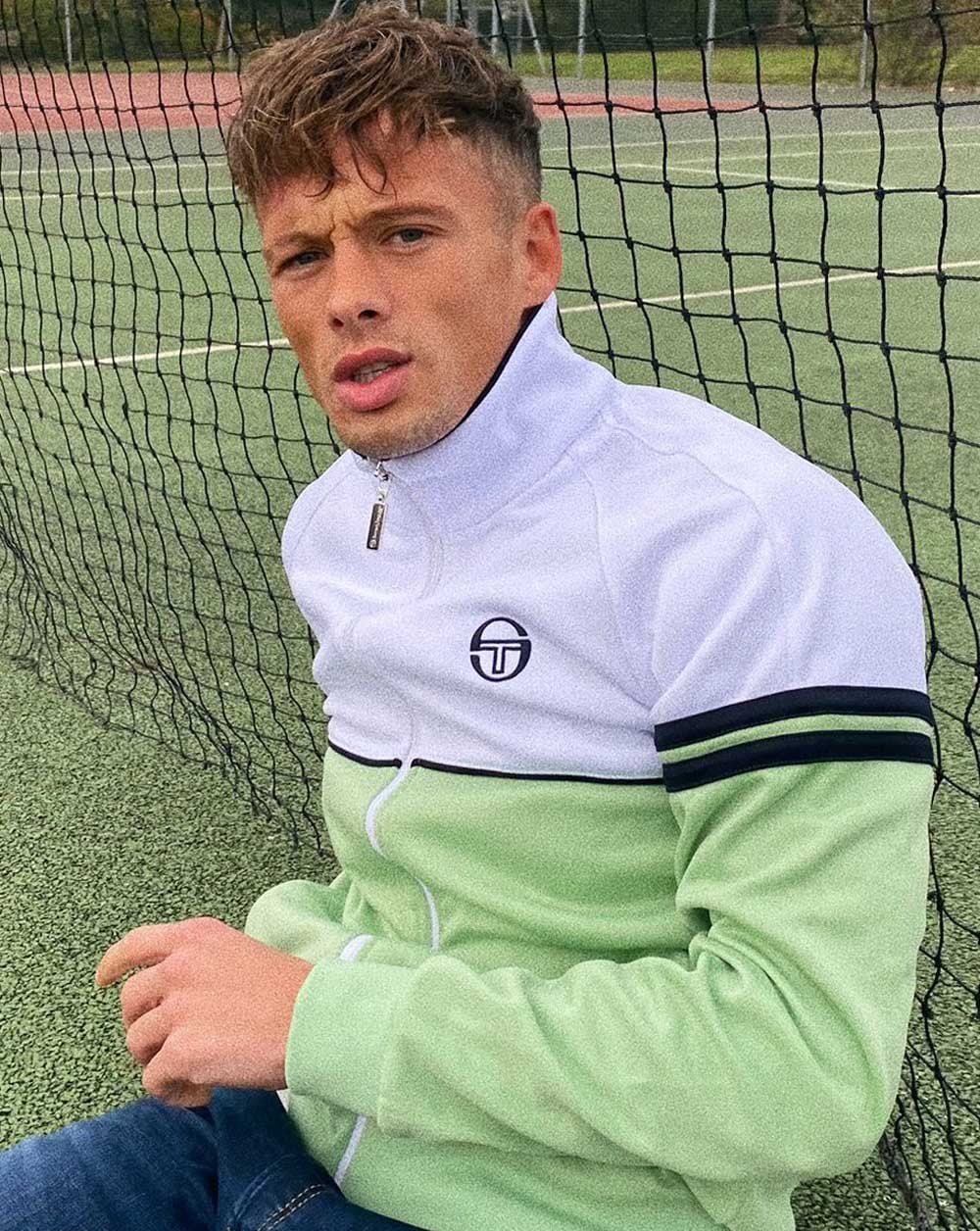 Sergio Tacchini Orion Track Top White/Pastel Green - Image 3