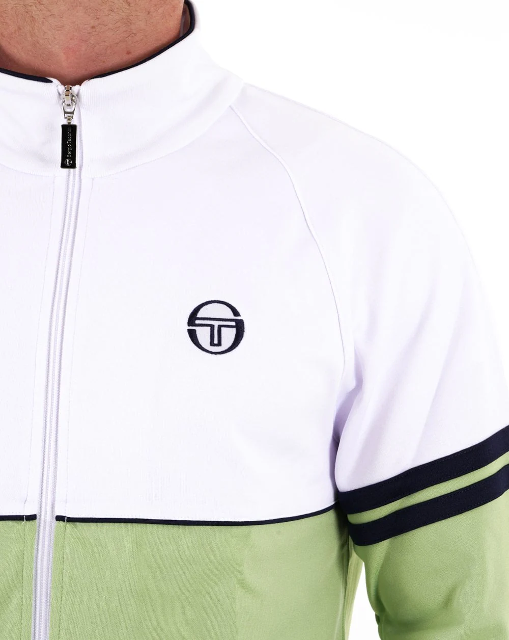 Sergio Tacchini Orion Track Top White/Pastel Green - Image 4