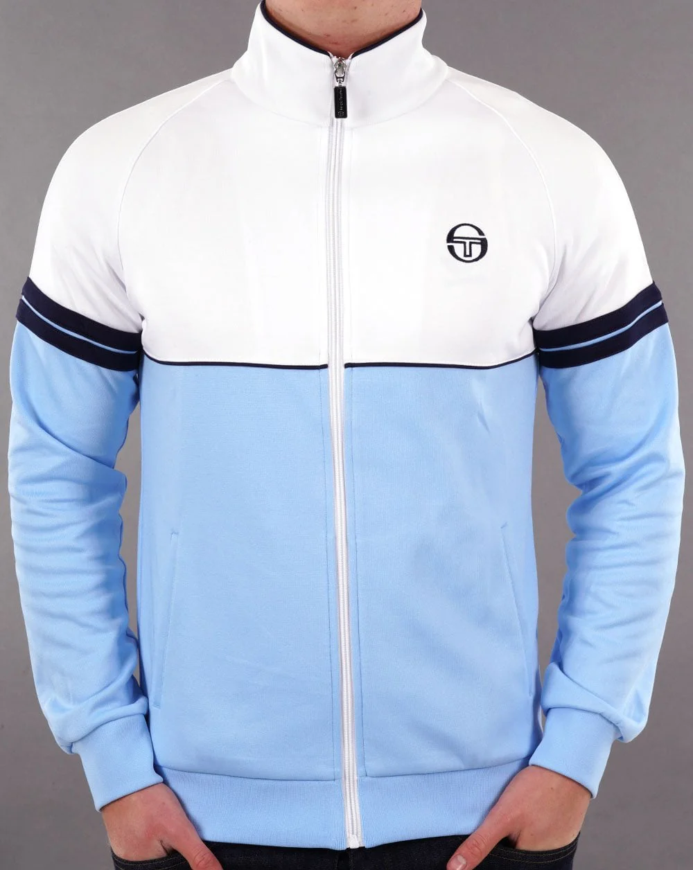 Sergio Tacchini Orion Track Top White/Sky Blue