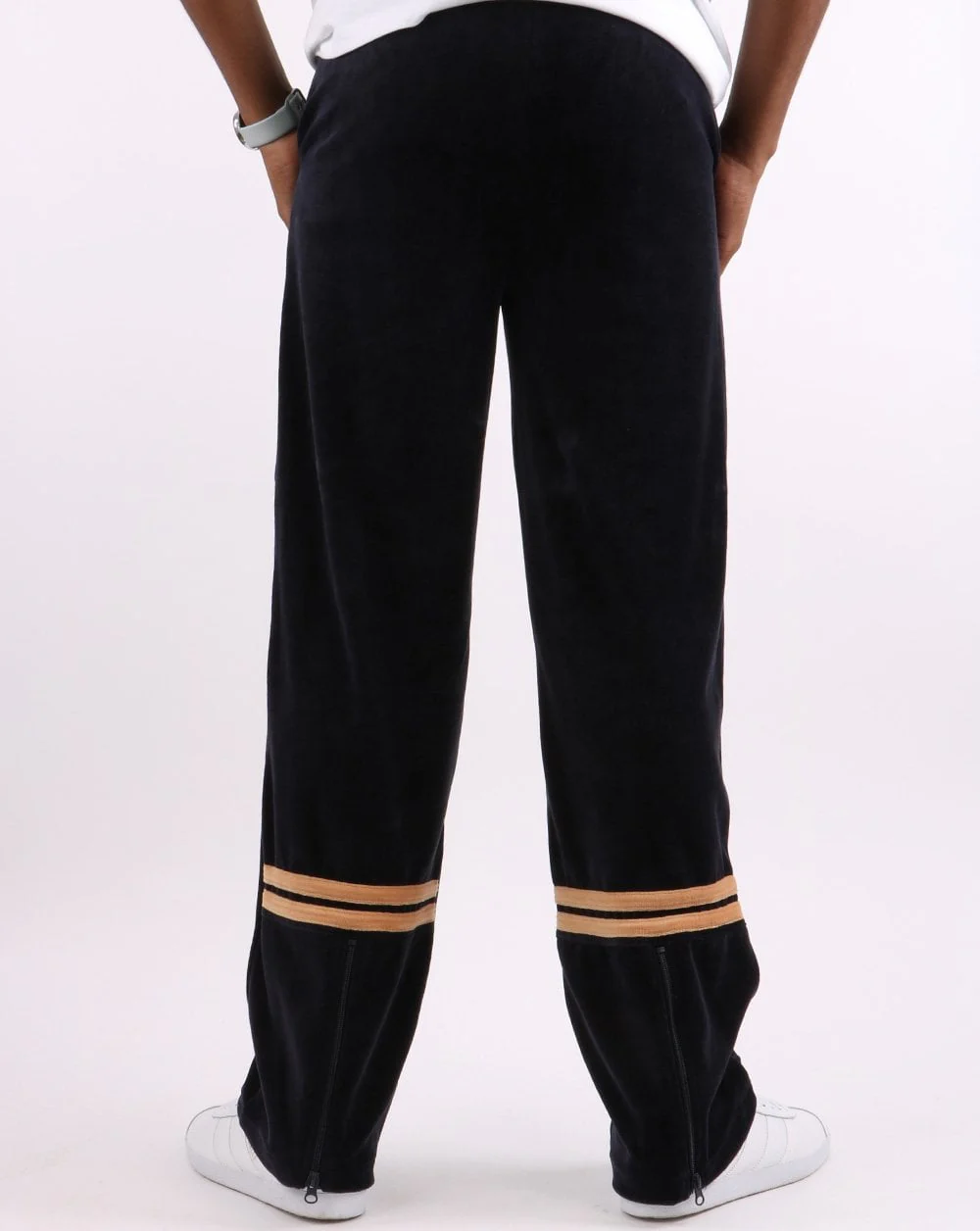 Sergio Tacchini Orion Velour Track Pants Navy/Tan - Image 4