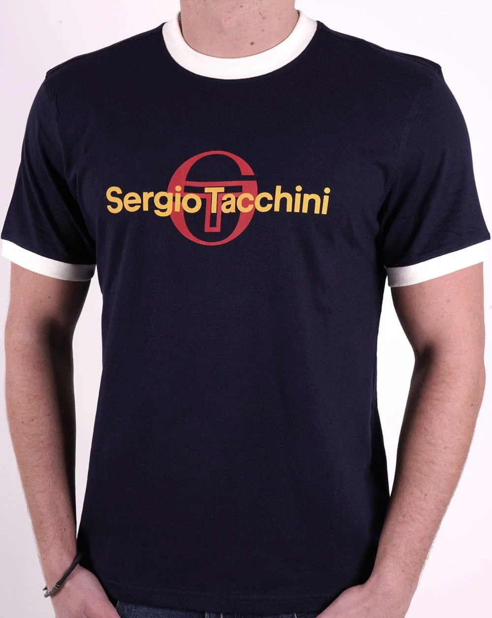 Sergio Tacchini Pandolfo T Shirt Navy Blue - Image 3