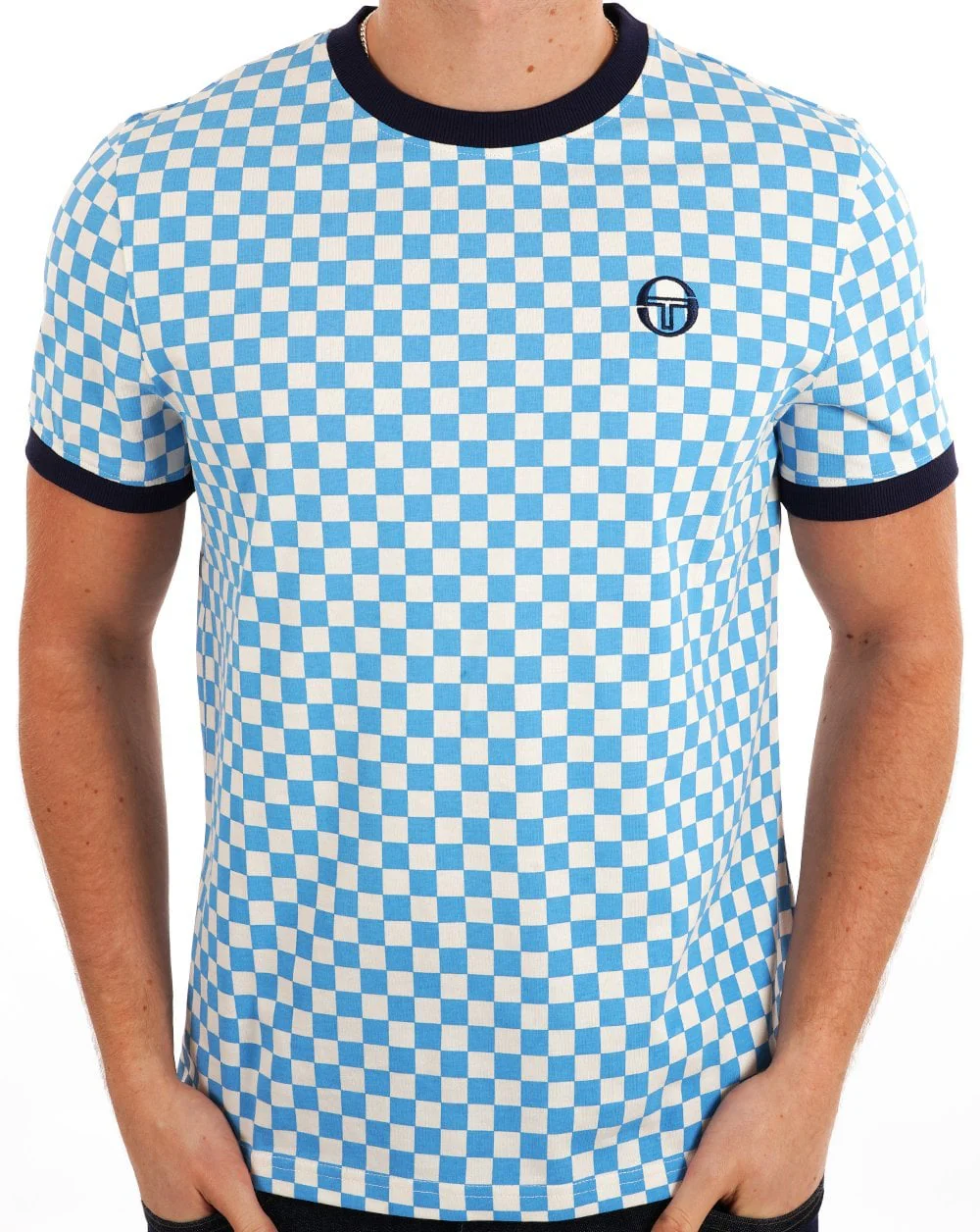 Sergio Tacchini Pattern T Shirt Azure Gardenia