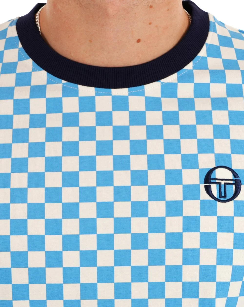 Sergio Tacchini Pattern T Shirt Azure Gardenia - Image 2
