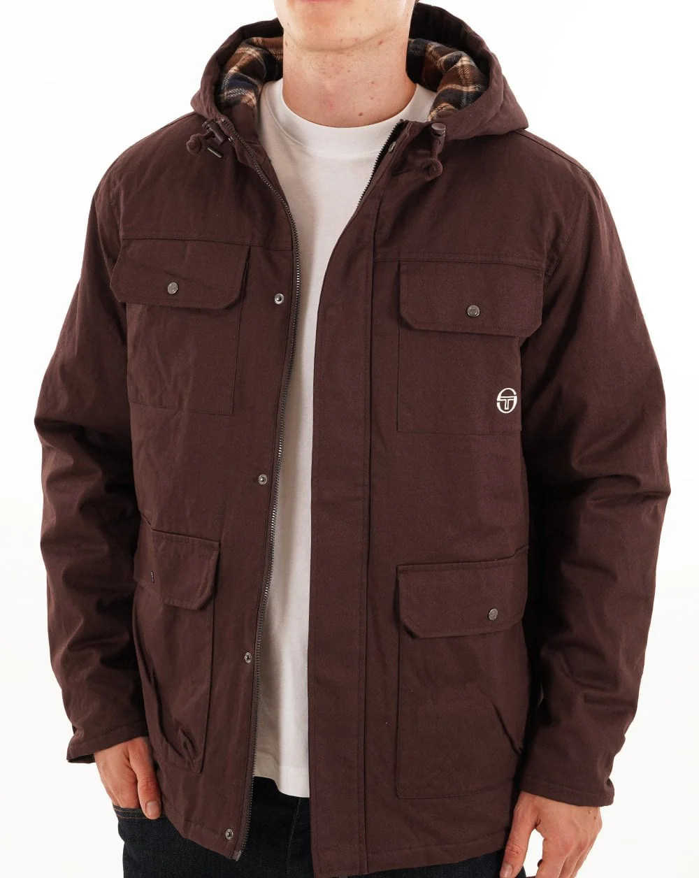 Sergio Tacchini Quilted Jacket Brown - Image 2