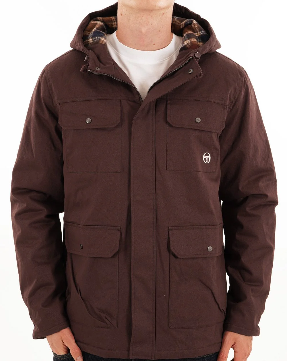 Sergio Tacchini Quilted Jacket Brown - Image 4