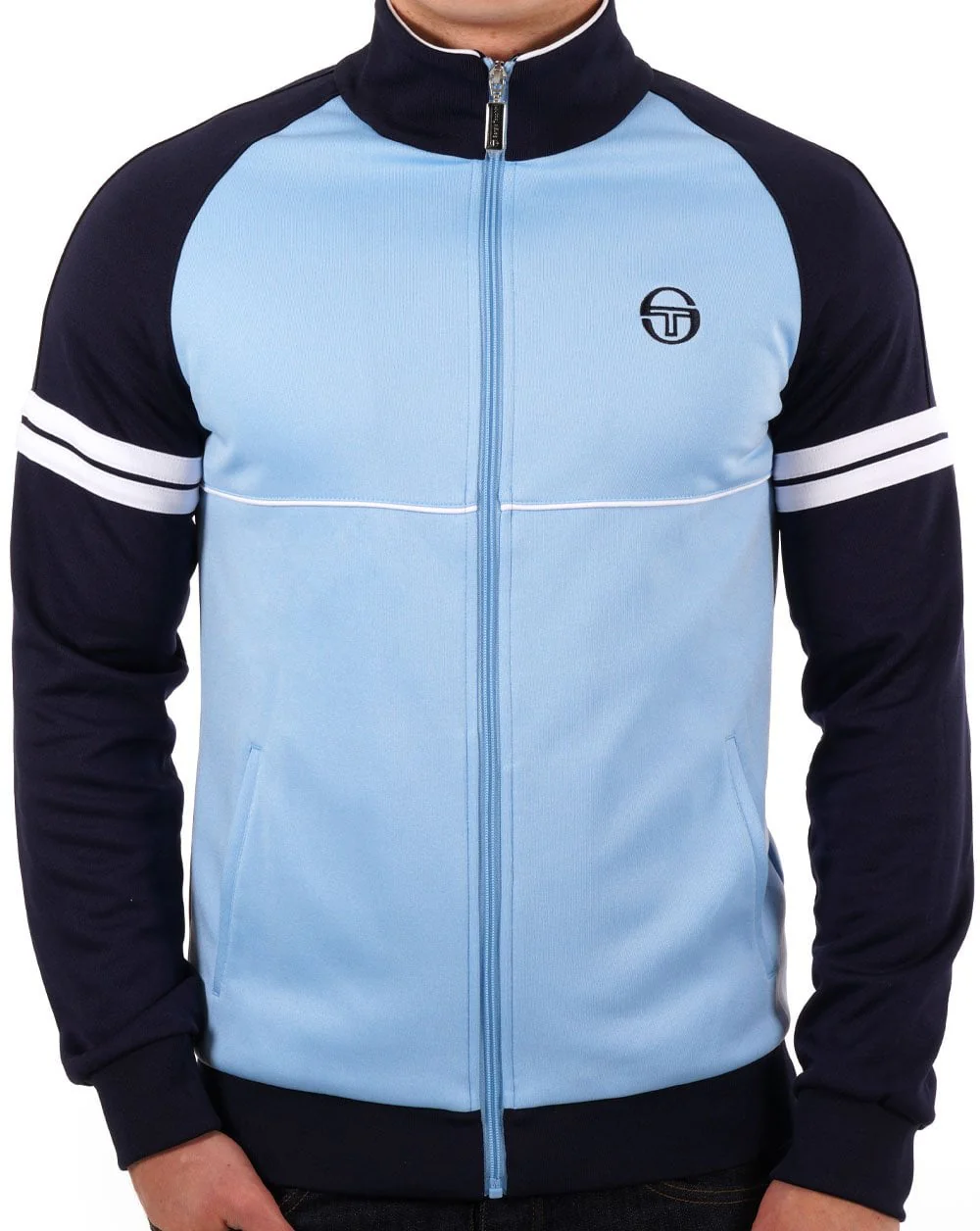 Sergio Tacchini Raglan Track Top Sky / Navy - Image 2