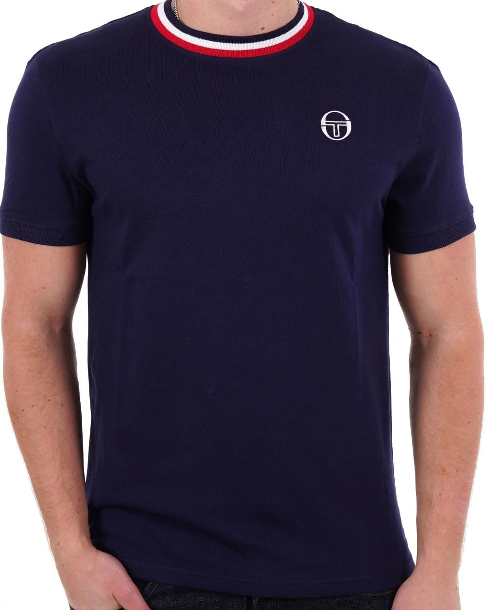 Sergio Tacchini Rainer T Shirt Navy/Red/White