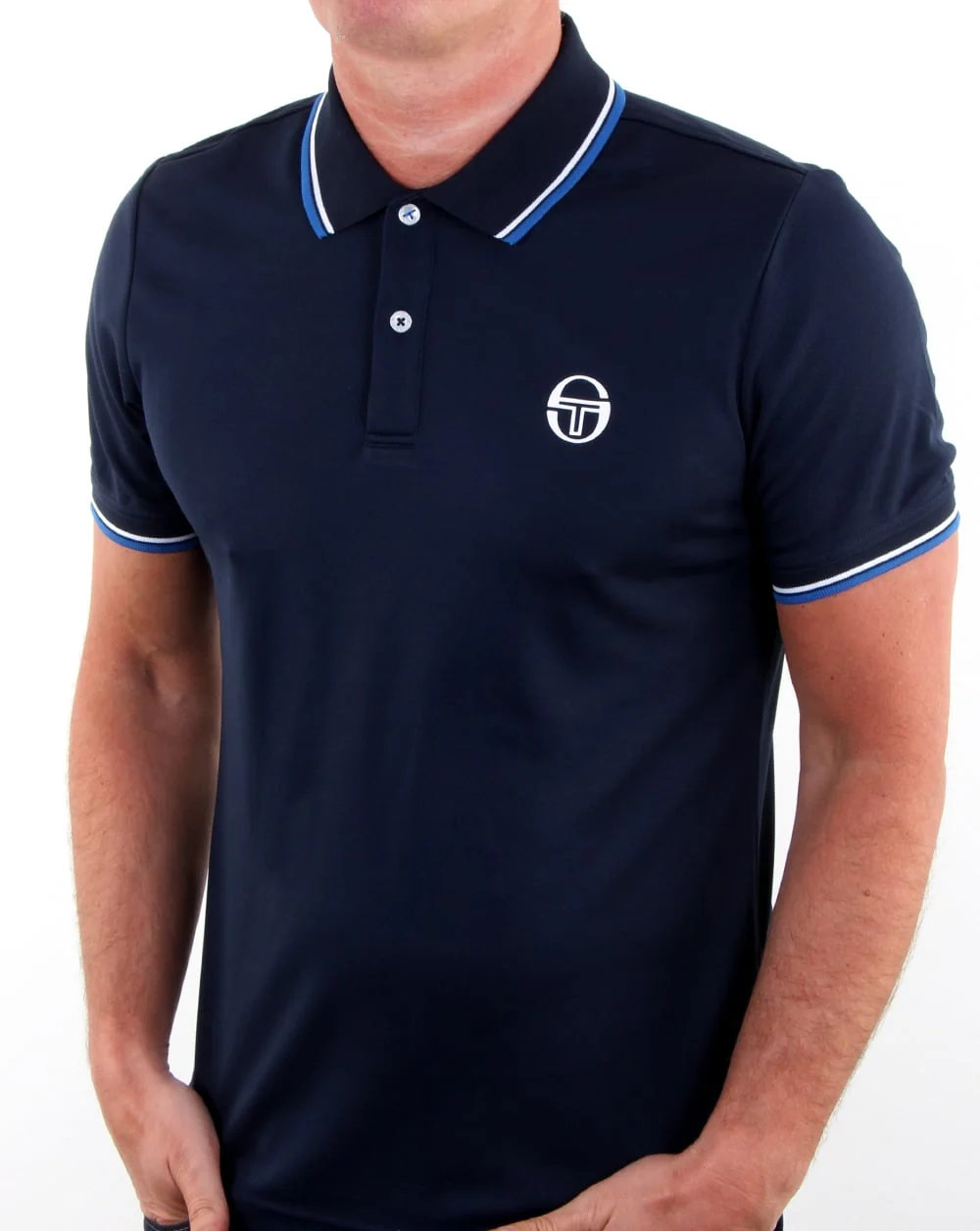 Sergio Tacchini Reed Polo Shirt Navy/white