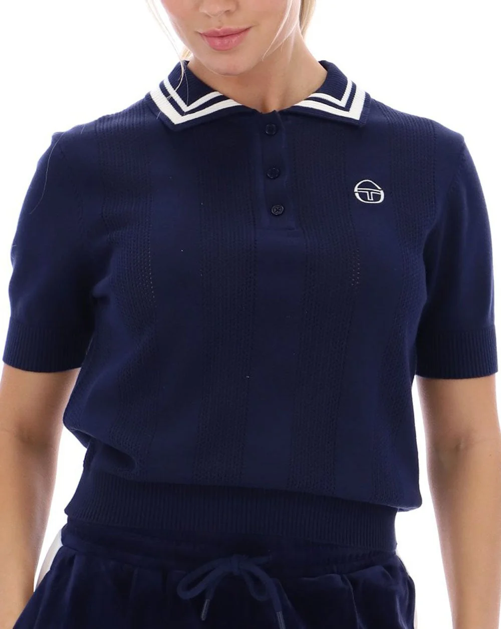 Sergio Tacchini Reggi Knitted Polo Navy Blue