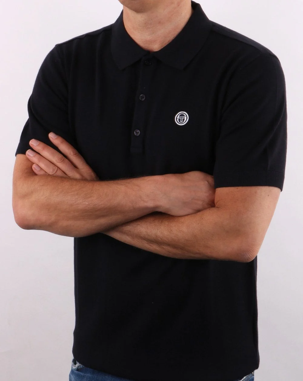 Sergio Tacchini Regola Knitted Polo Shirt Navy
