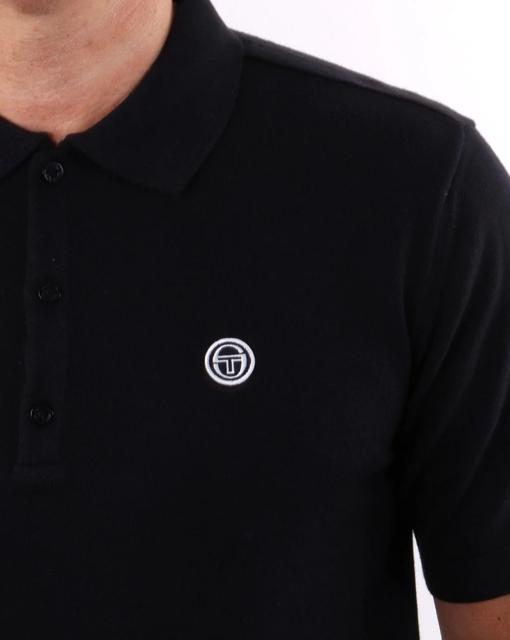 Sergio Tacchini Regola Knitted Polo Shirt Navy - Image 3