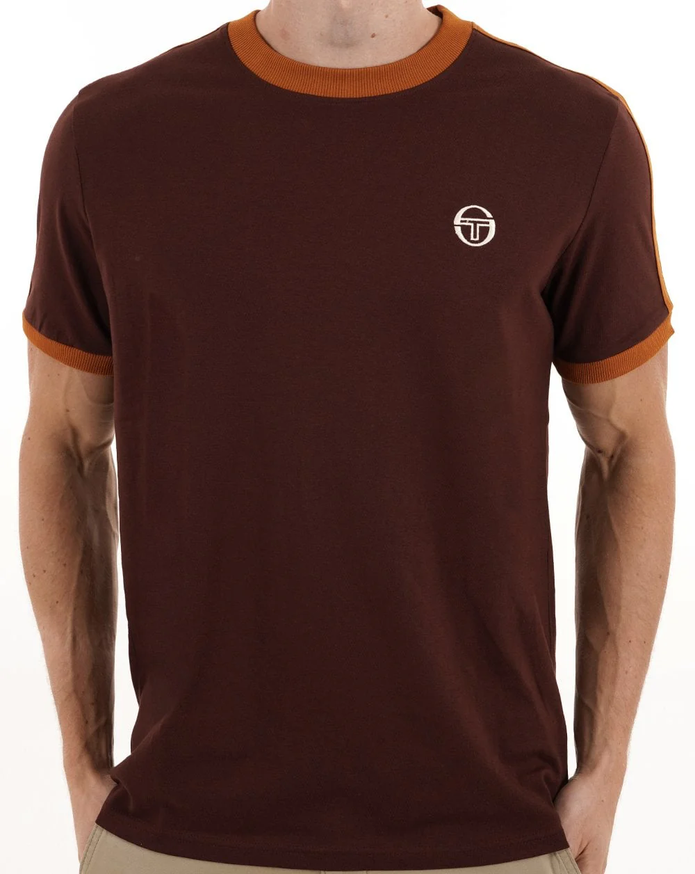 Sergio Tacchini Retro Ace T Shirt Dark Brown - Image 2