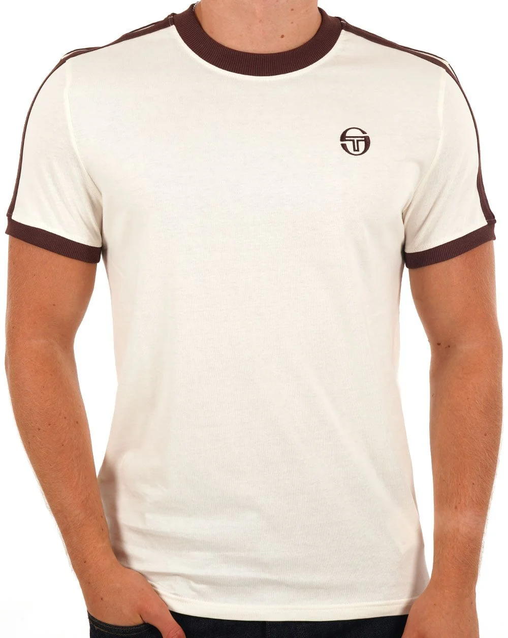 Sergio Tacchini Retro T Shirt Cream / Brown