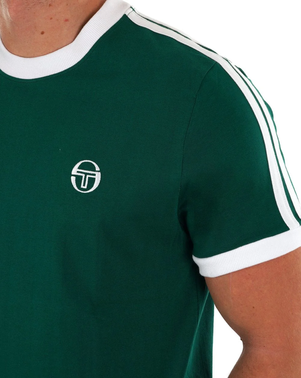 Sergio Tacchini Retro T Shirt Green/White