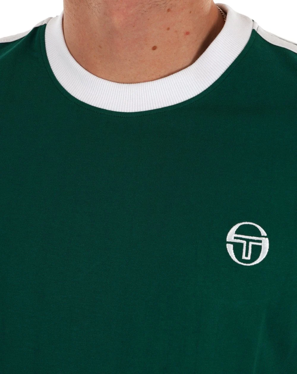 Sergio Tacchini Retro T Shirt Green/White - Image 3
