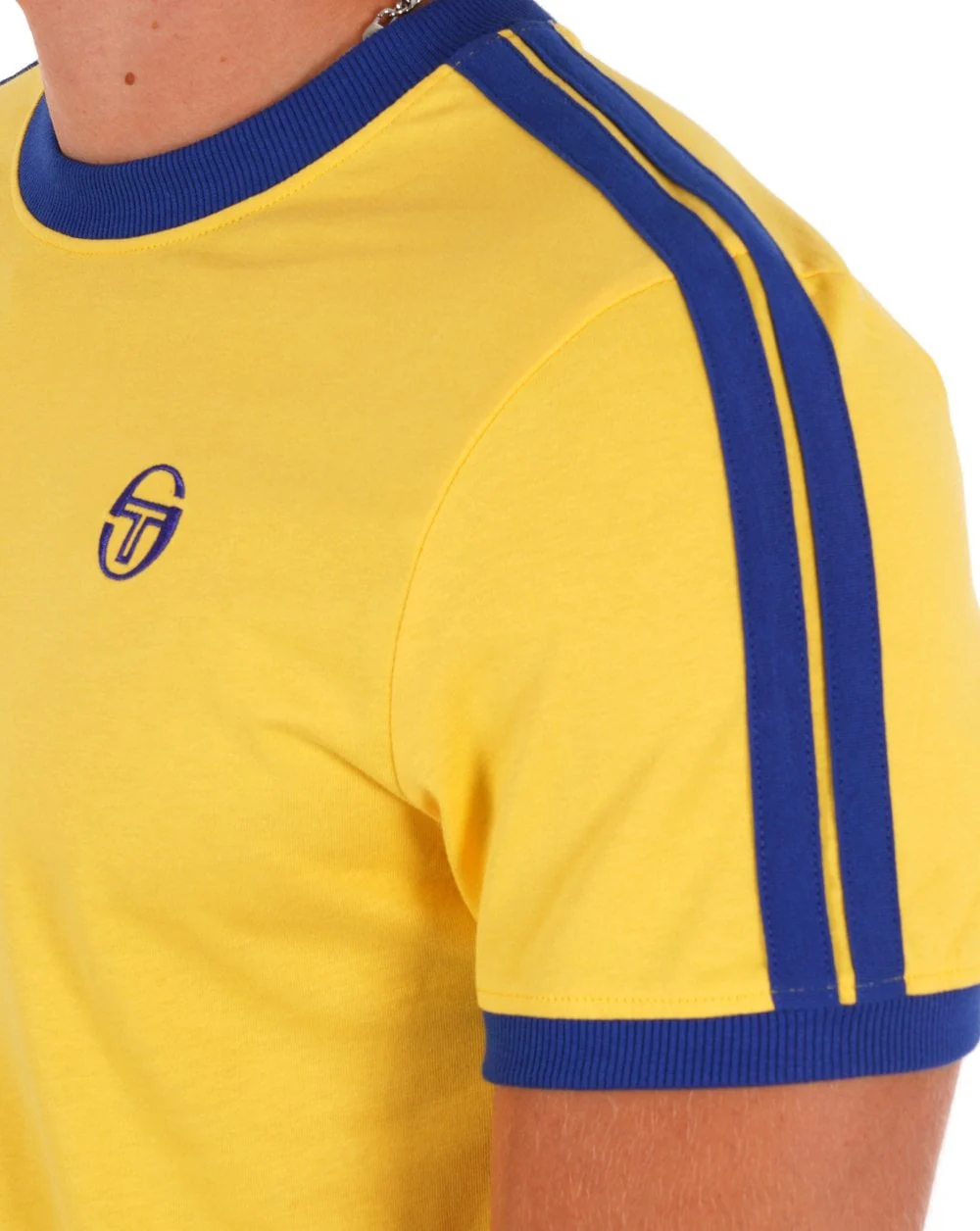 Sergio Tacchini Retro T- Shirt Yellow Royal - Image 2