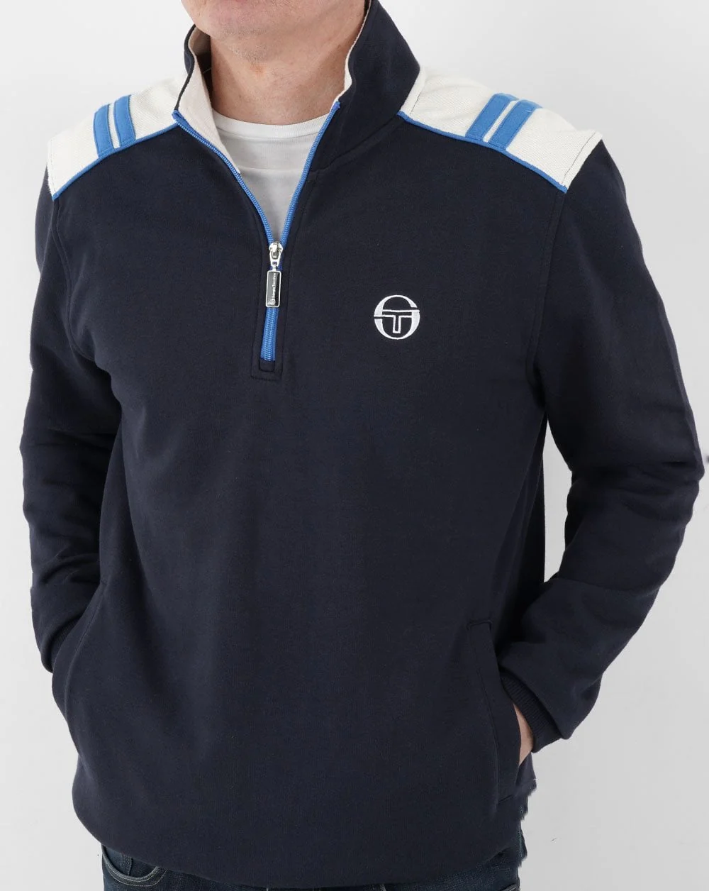 Sergio Tacchini Rosso 1/4 Zip Sweat Navy - Image 2