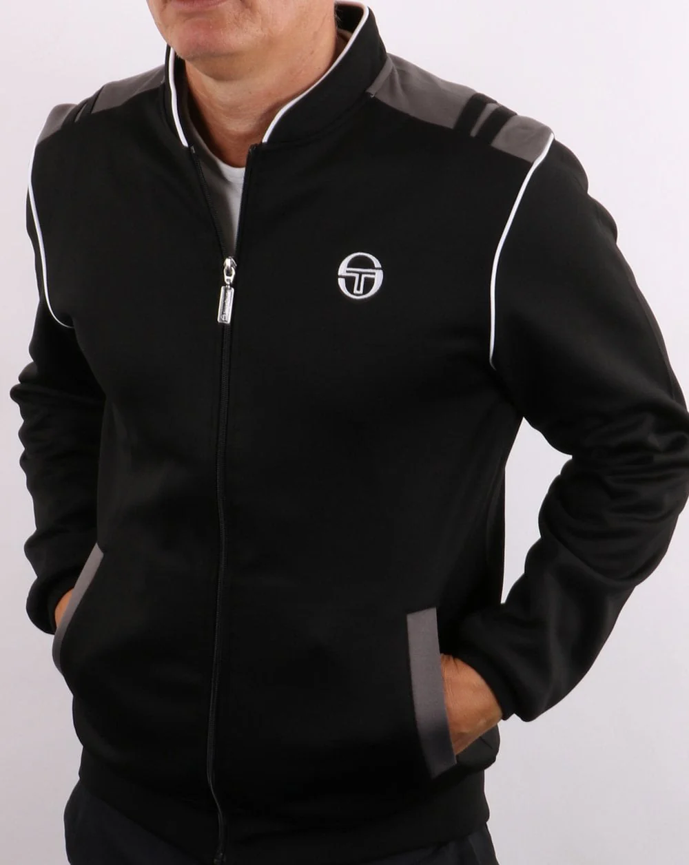 Sergio Tacchini Sammy Track Top Black/Charcoal - Image 4