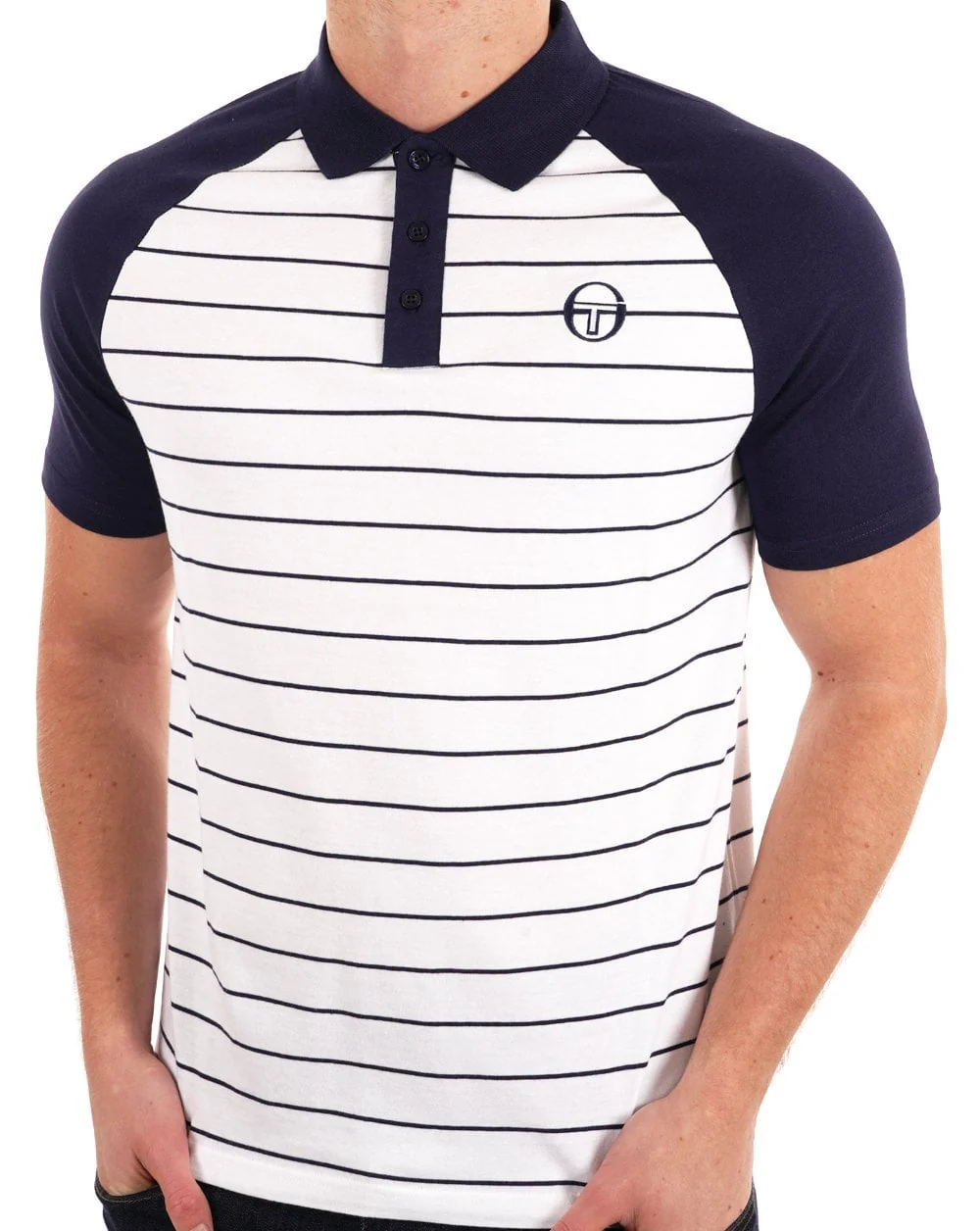 Sergio Tacchini Sandro Polo Shirt White / Navy Blue - Image 2