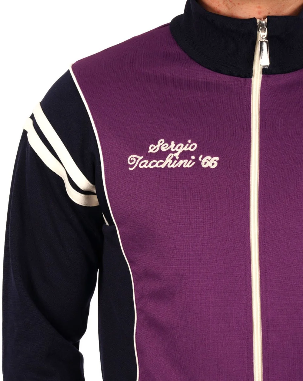 Sergio Tacchini Scirocco 66 Track Top Purple/Navy Blue - Image 2
