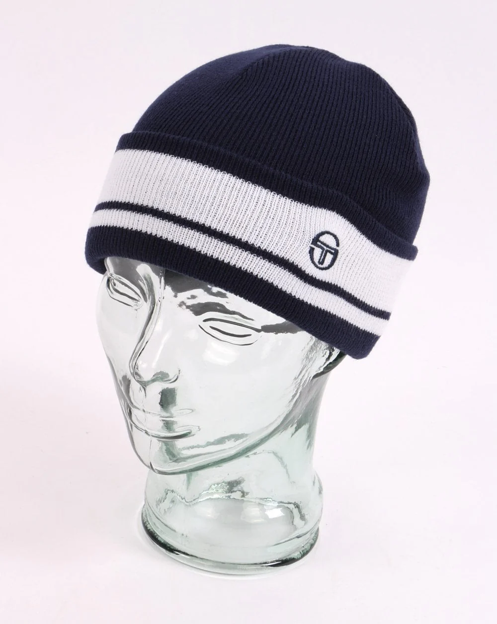 Sergio Tacchini Sellars Turn Up Beanie Navy/White