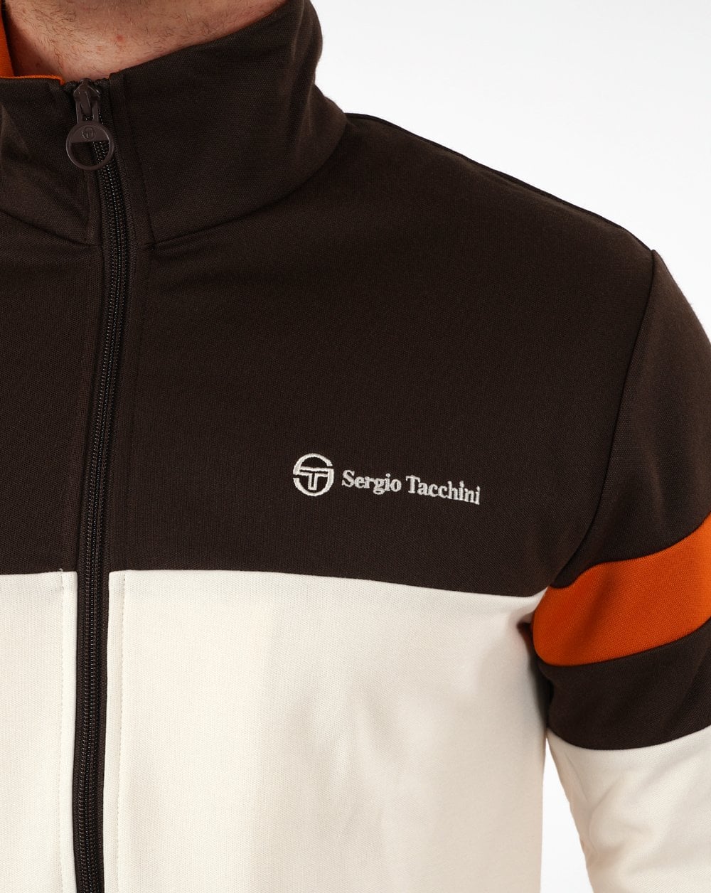 Sergio Tacchini Split Track Top Gardenia Dk Coffee - Image 2