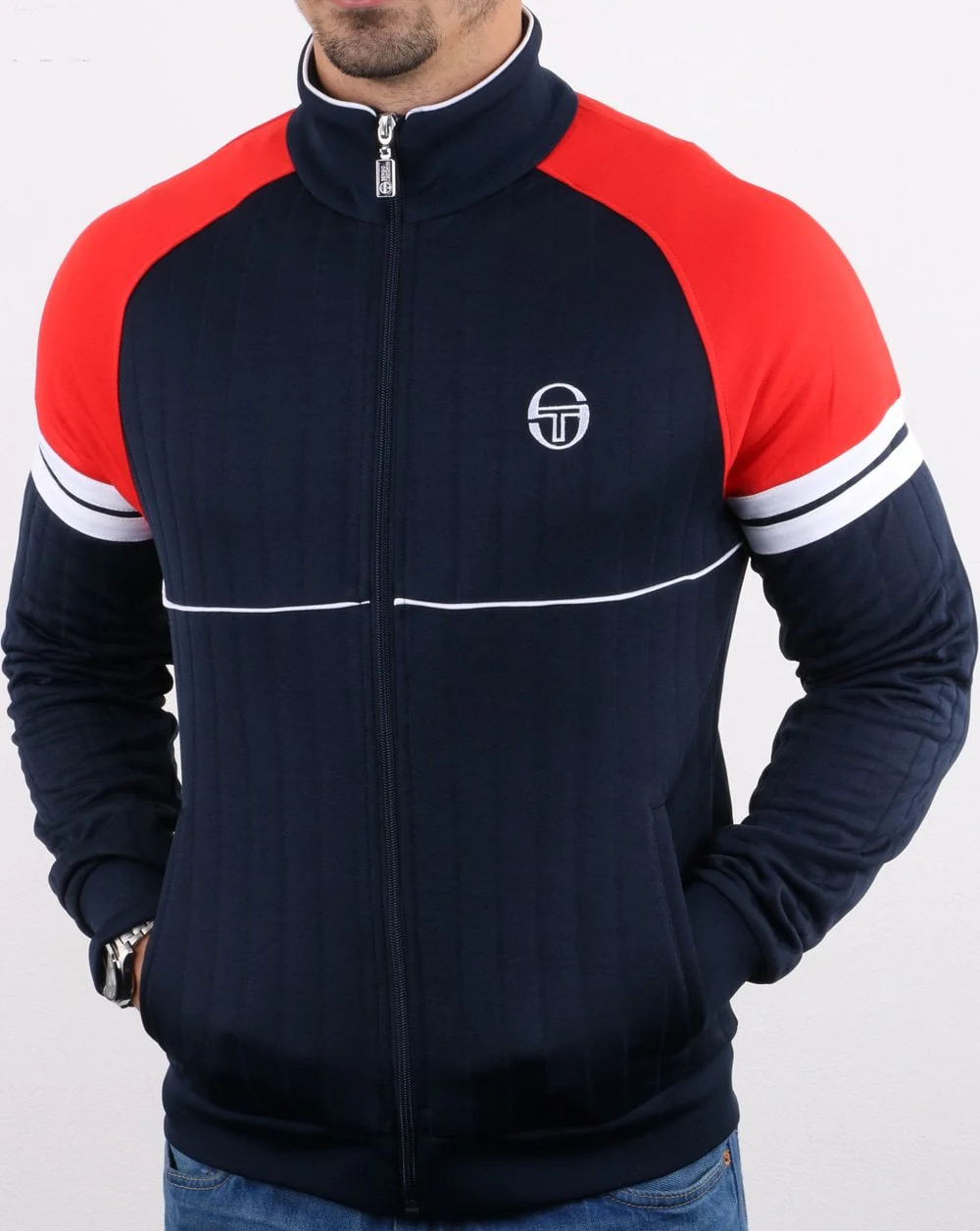 Sergio Tacchini Star Track Top Navy/Vintage Red - Image 3