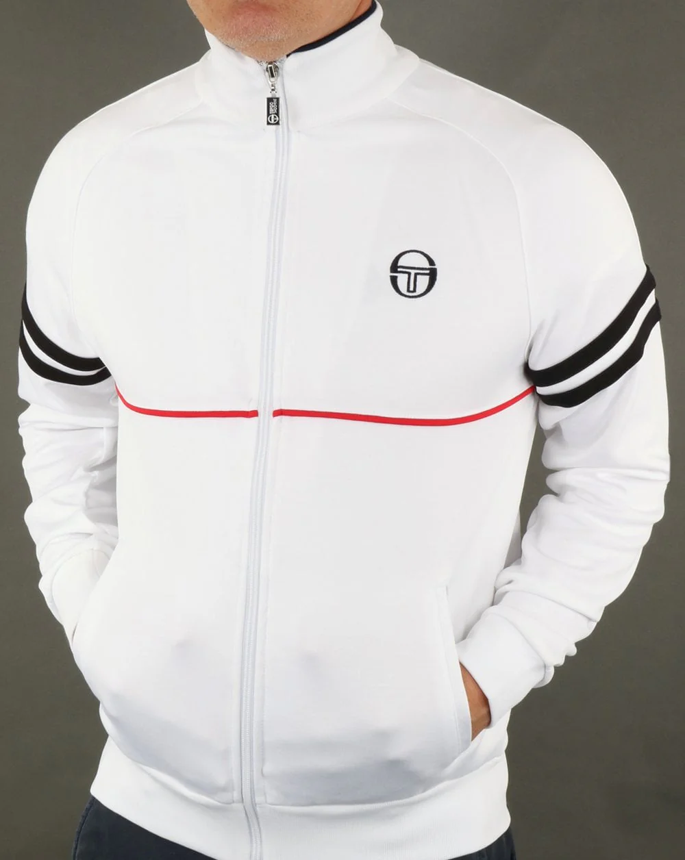 Sergio Tacchini Star Track Top White/Red - Image 4