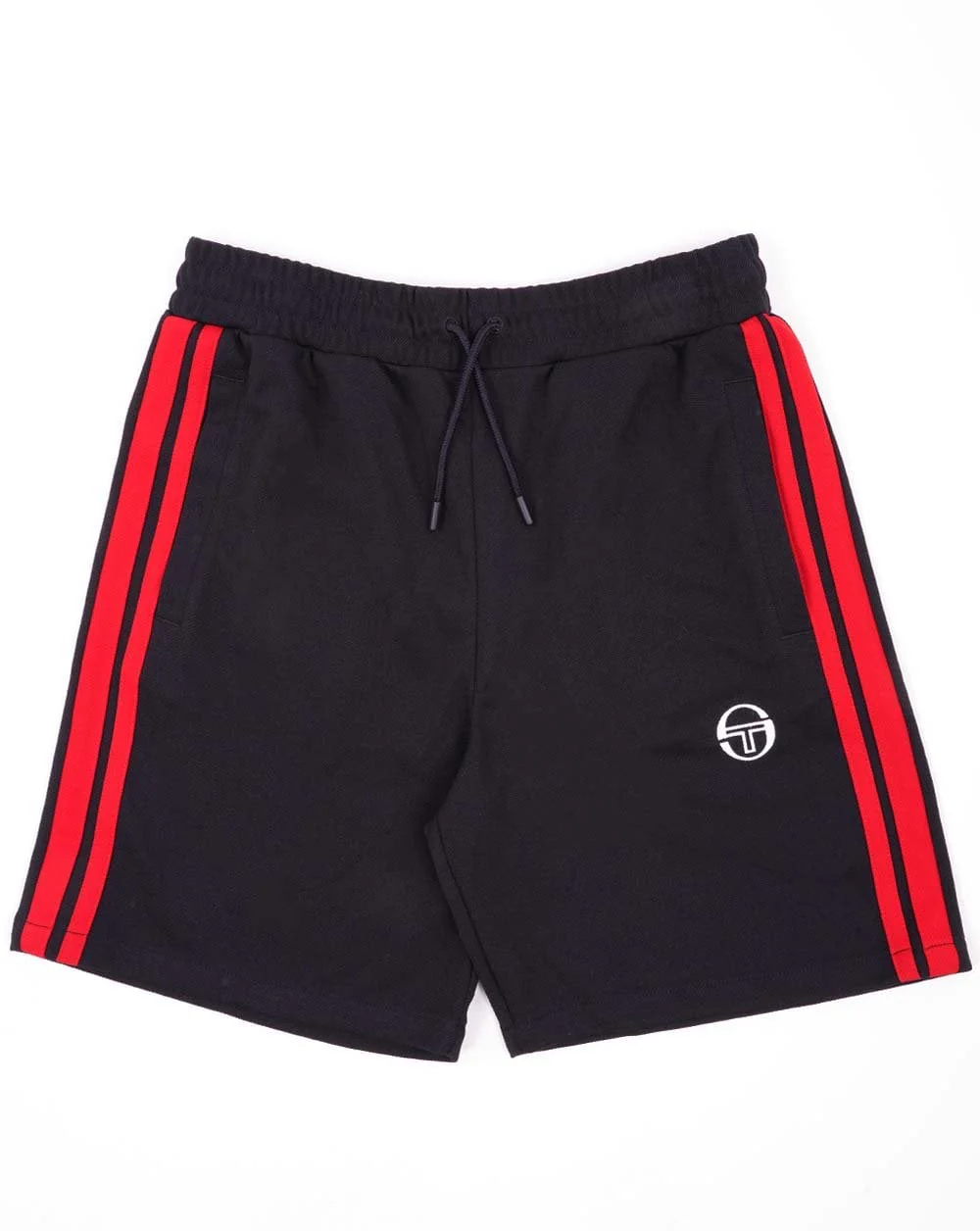 Sergio Tacchini Striped Casual Shorts Black/Dark Red