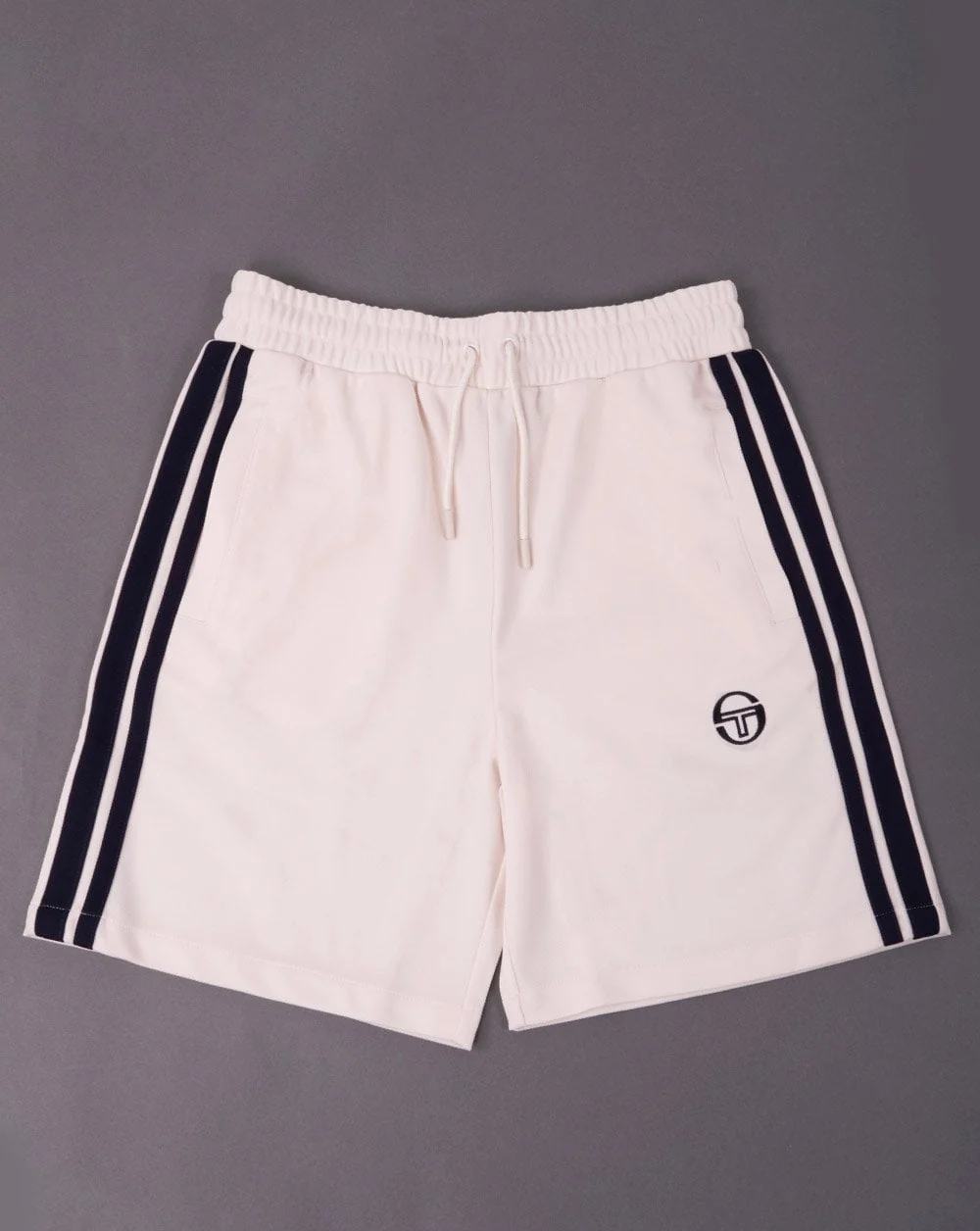 Sergio Tacchini Striped Casual Shorts Buttercream/Navy Blue