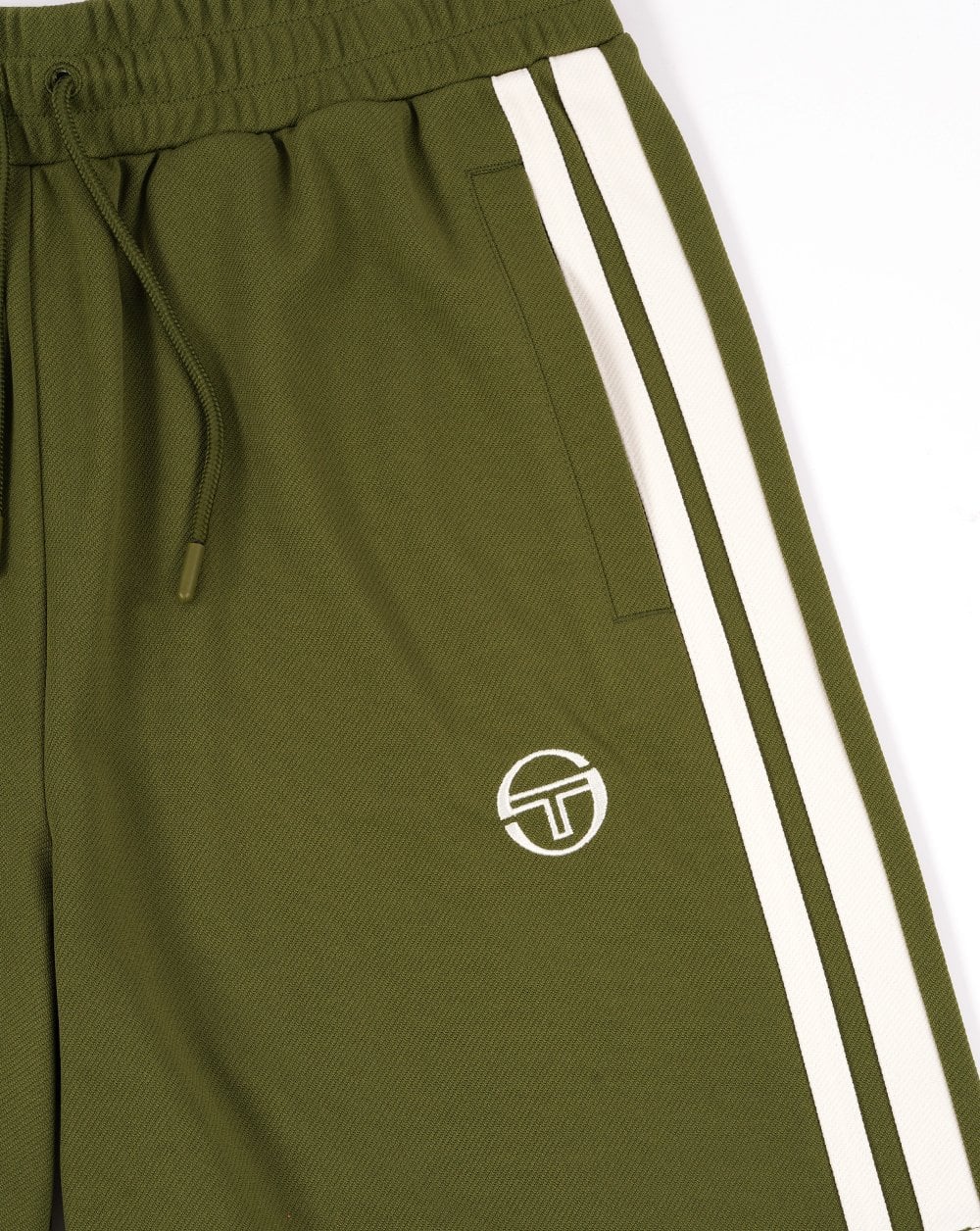 Sergio Tacchini Striped Casual Shorts Khaki/Gardenia - Image 3
