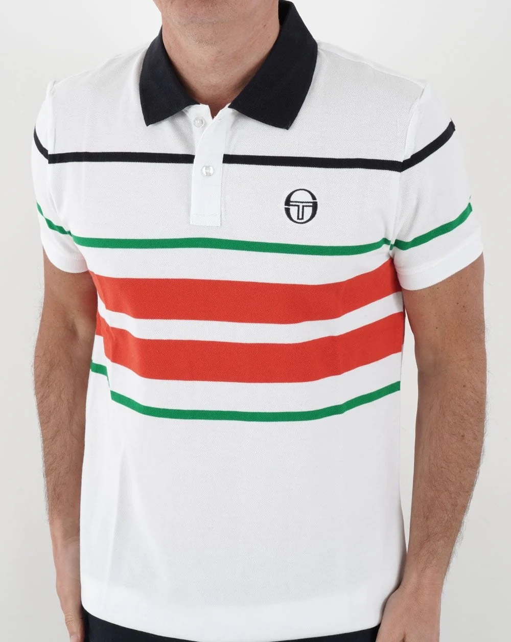 Sergio Tacchini Striped Polo Shirt White/Multi - Image 3