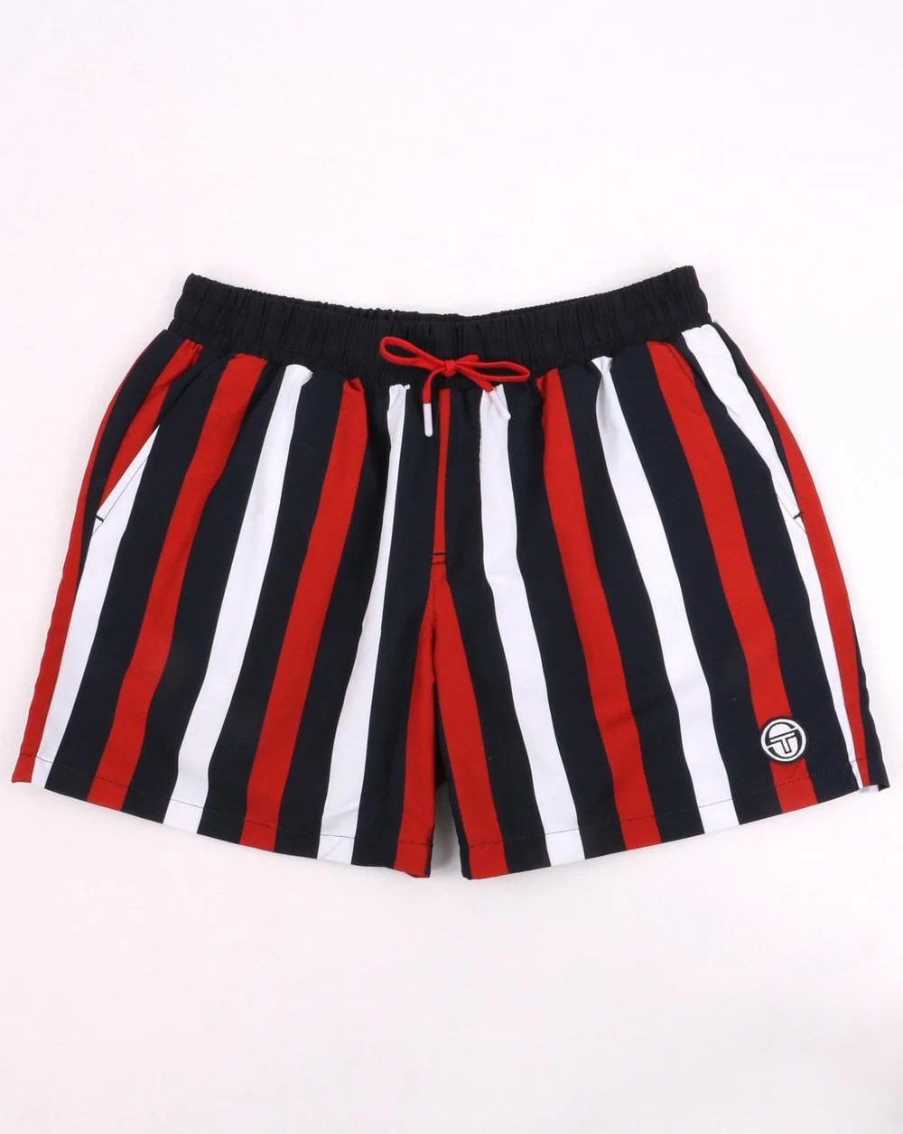 Sergio Tacchini Striped Swim Shorts Navy/Red/White