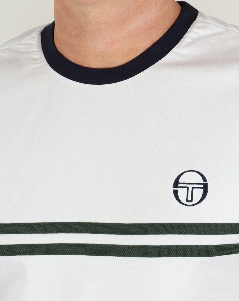 Sergio Tacchini Super Mac T-shirt White/Navy/Green - Image 2