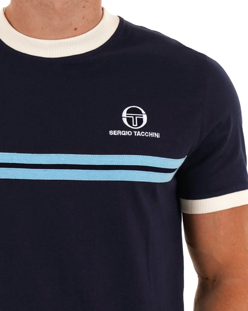 Sergio Tacchini Super MK2 T Shirt Navy Blue - Image 2