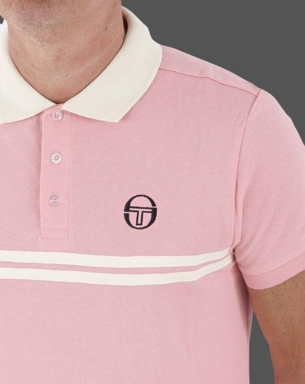 Sergio Tacchini Supermac Polo Shirt Pink/Cream - Image 2