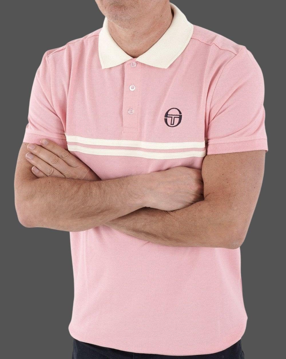 Sergio Tacchini Supermac Polo Shirt Pink/Cream - Image 3