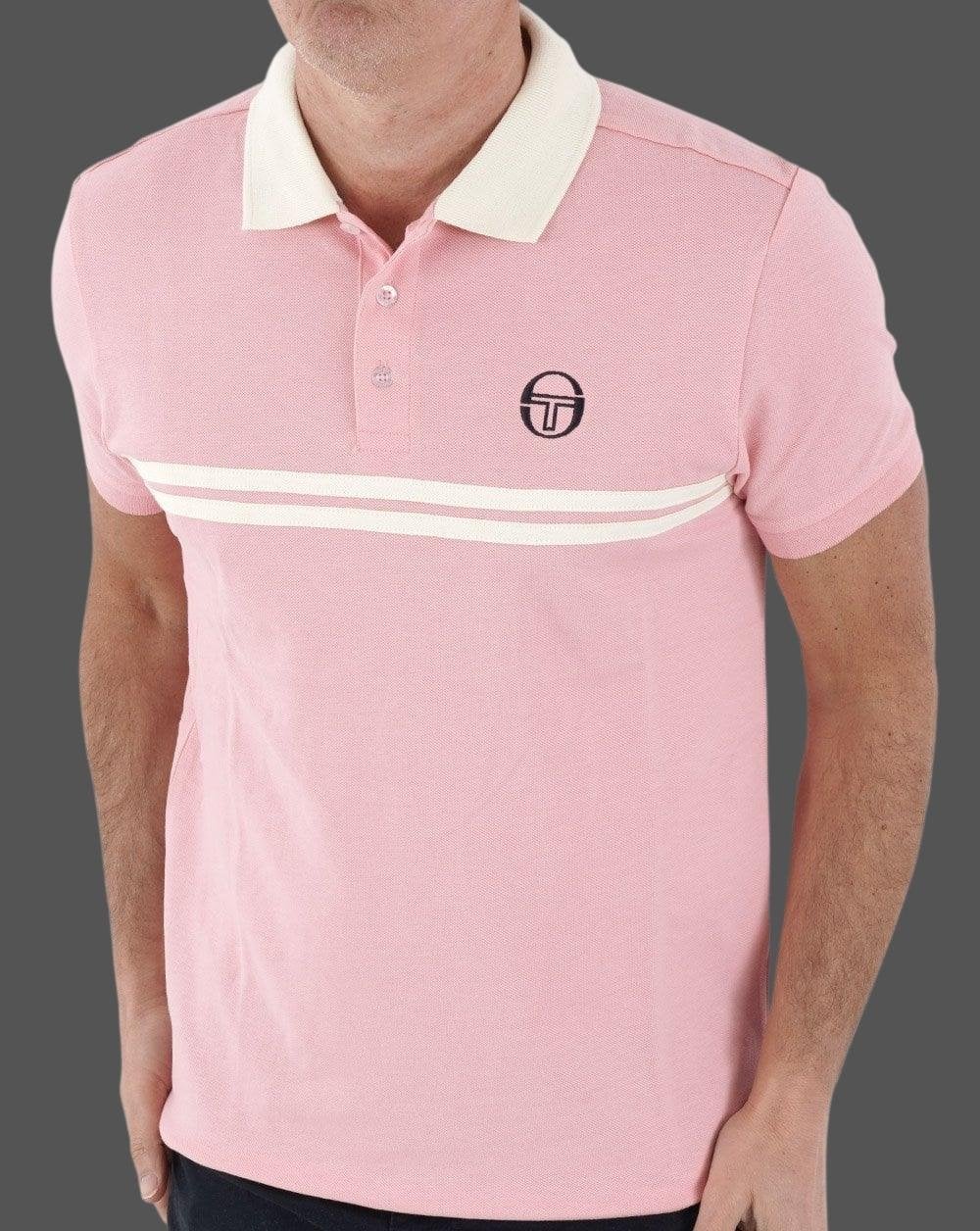 Sergio Tacchini Supermac Polo Shirt Pink/Cream - Image 4