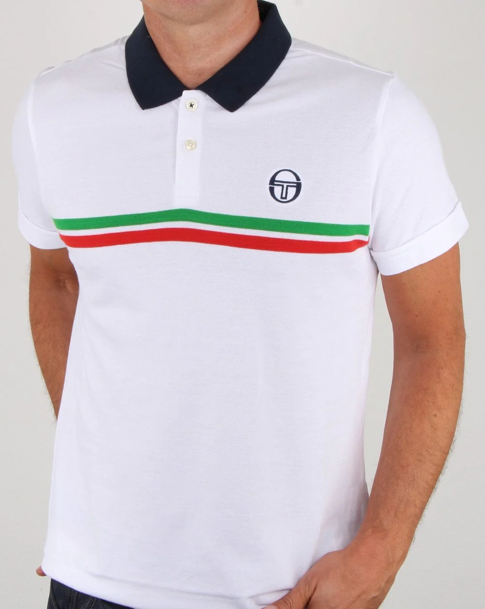 Sergio Tacchini Supermac Polo Shirt White/green/red
