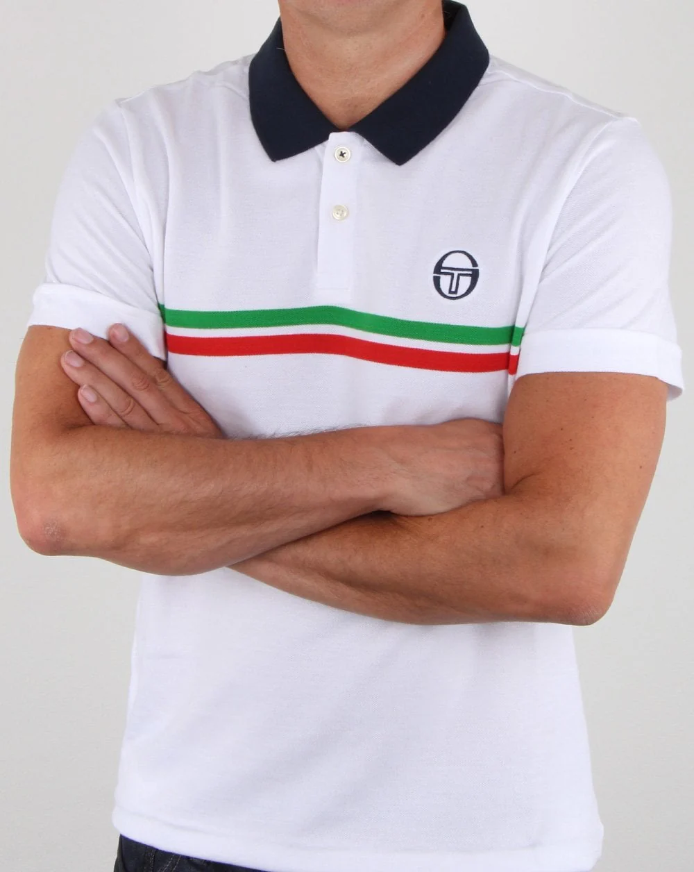 Sergio Tacchini Supermac Polo Shirt White/green/red - Image 2