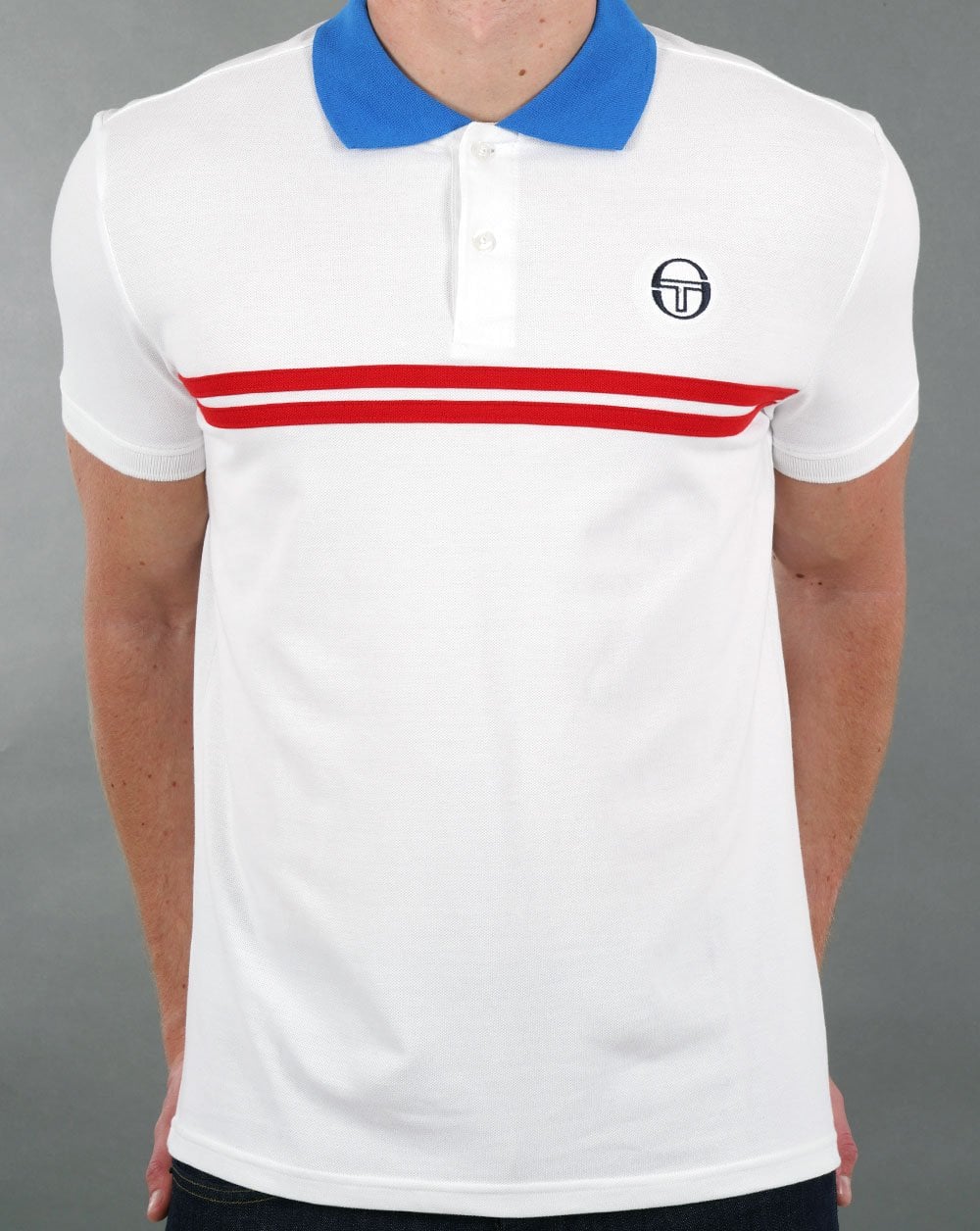 Sergio Tacchini Supermac Polo Shirt White/Red - Image 2