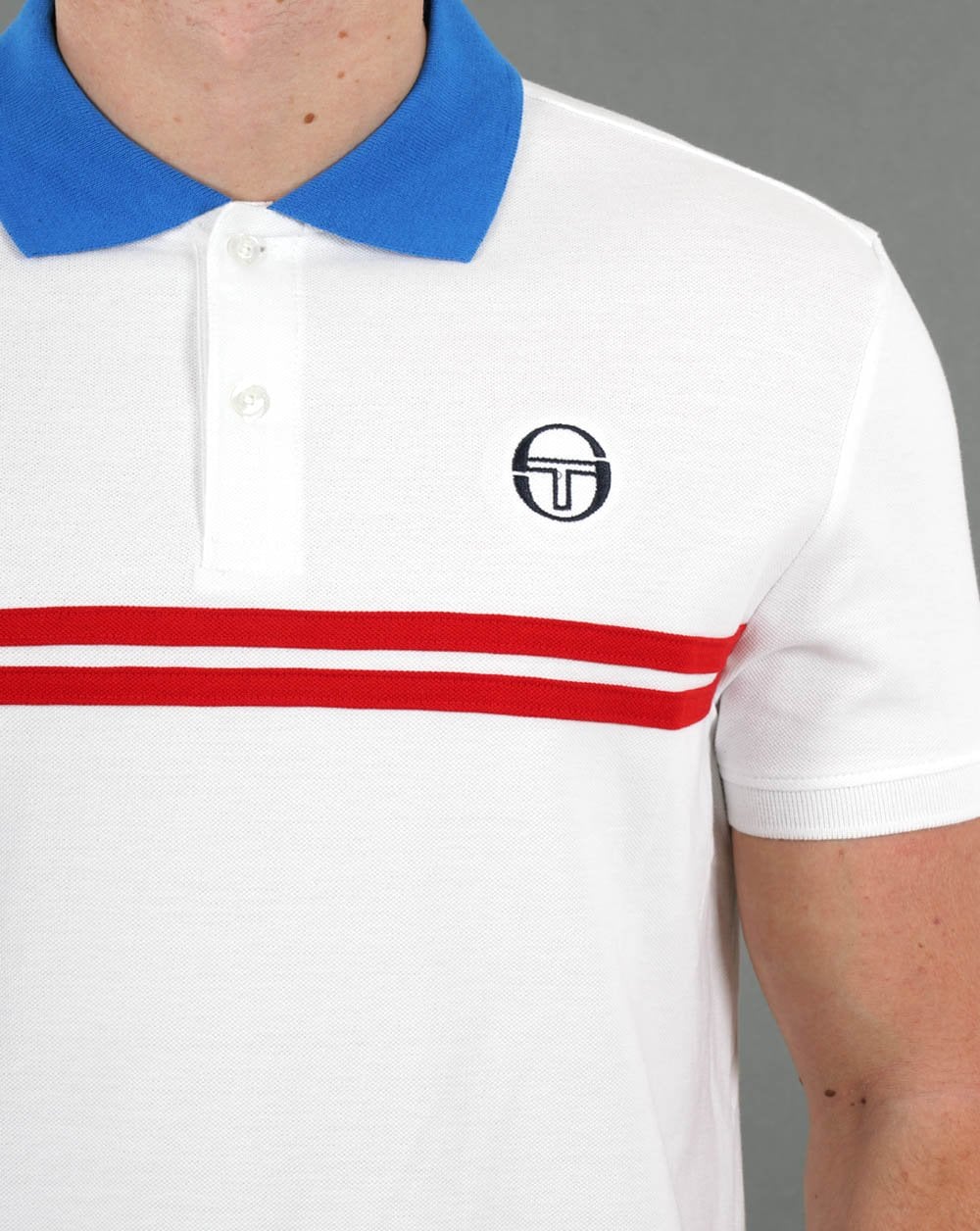 Sergio Tacchini Supermac Polo Shirt White/Red - Image 3