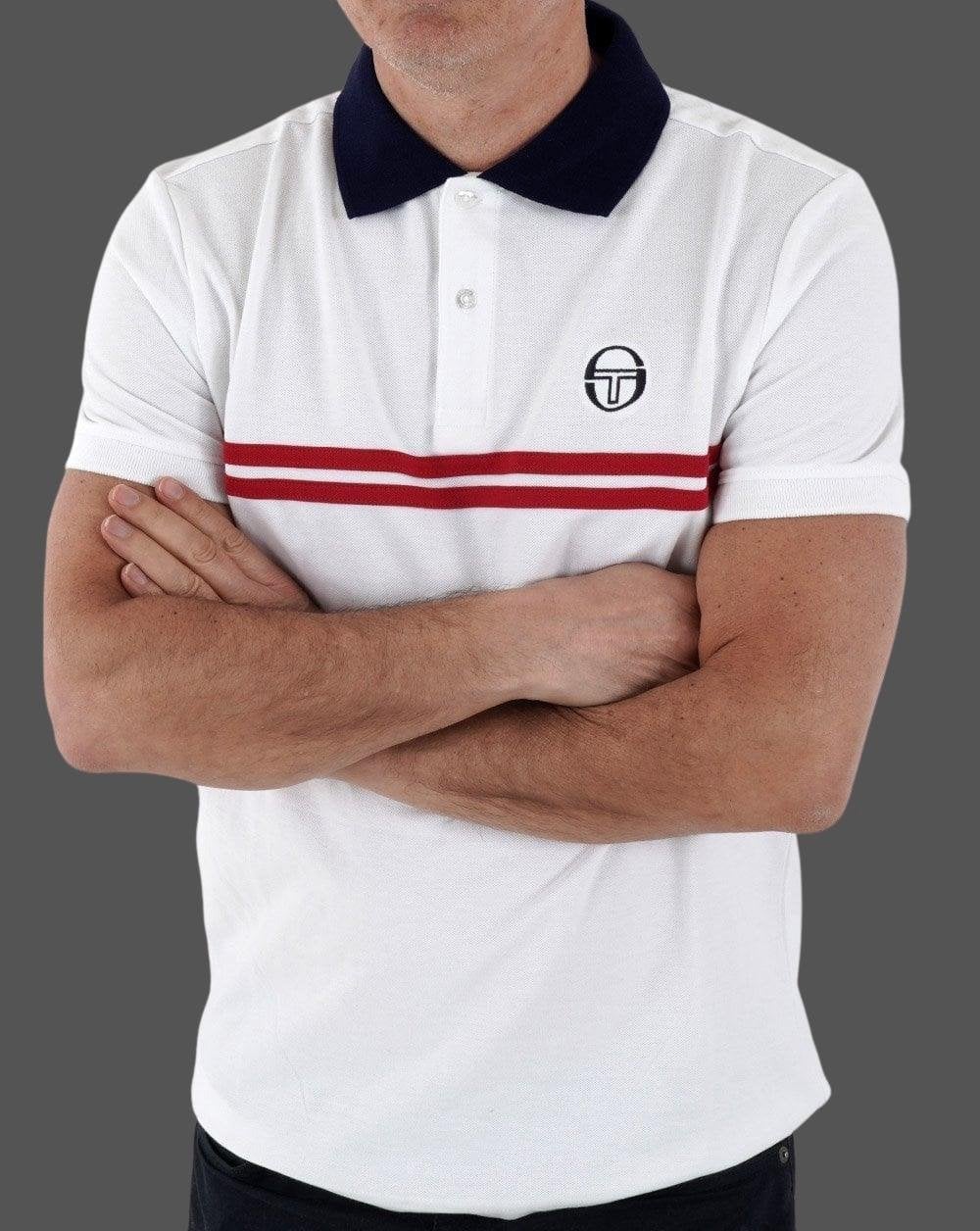 Sergio Tacchini Supermac Polo Shirt White/Red/Navy - Image 2