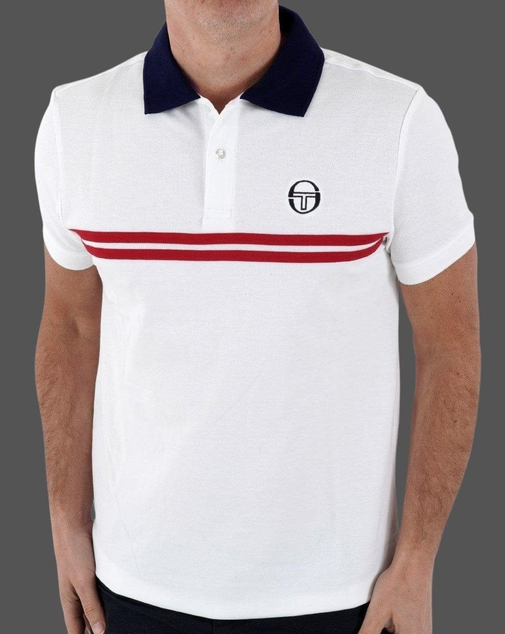 Sergio Tacchini Supermac Polo Shirt White/Red/Navy - Image 3