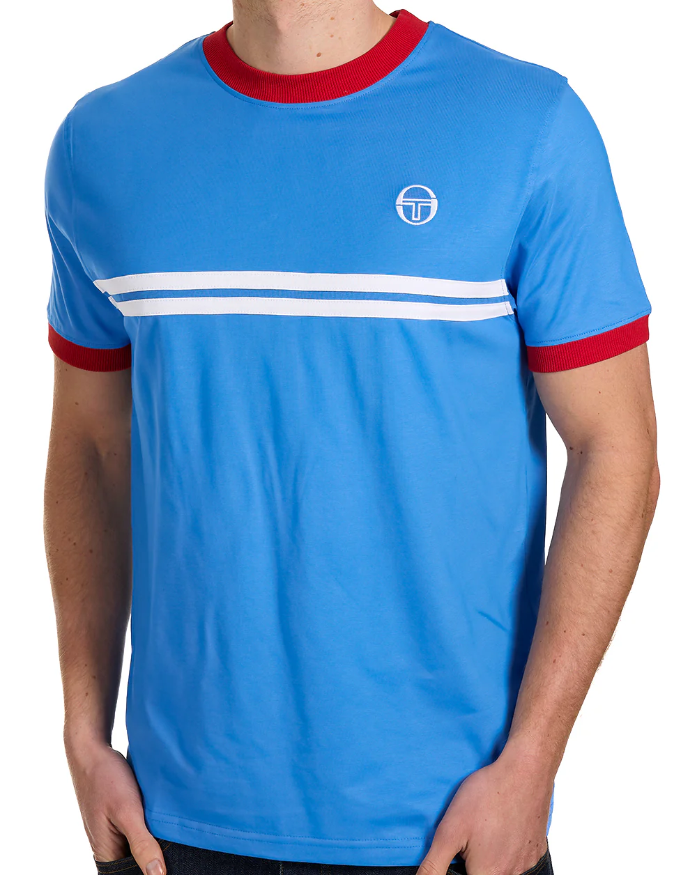 Sergio Tacchini Supermac T Shirt Blue / Red - Image 2
